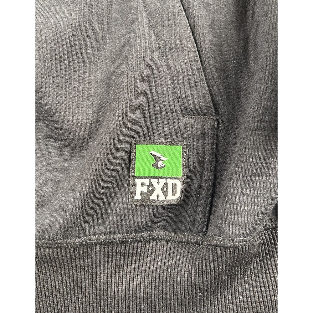 FXD Mens WF1 Bonded Membrane Fleece Hoodie Jumper XL Long Sleeve Workwear Black - Picture 3 of 9